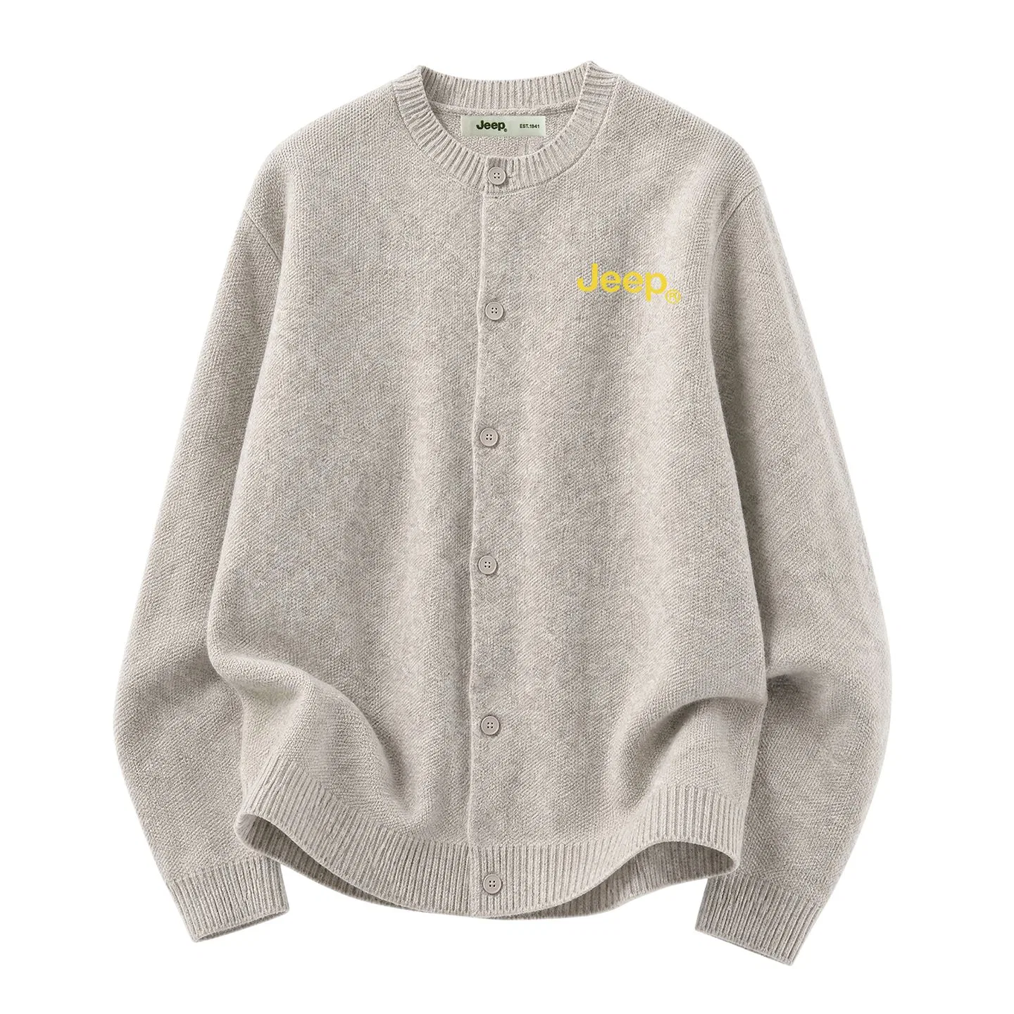 Детский свитер с круглым вырезом, прямой крой, Jeep, Light Khaki