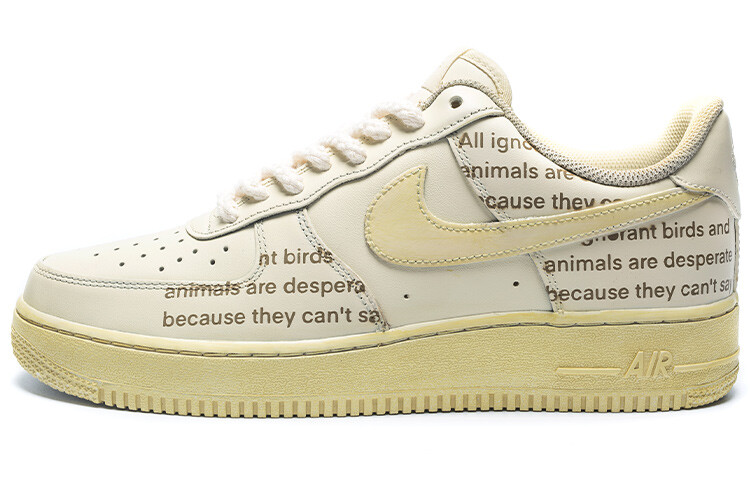 

Кроссовки Nike Air Force 1 Skateboard Shoes Women's Low-Top Beige Yellow