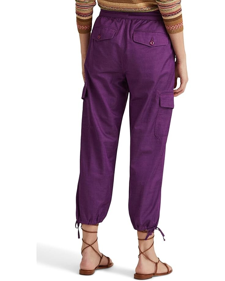 

Брюки LAUREN Ralph Lauren Cropped Cotton-Blend Cargo Pants, цвет Purple Verbena