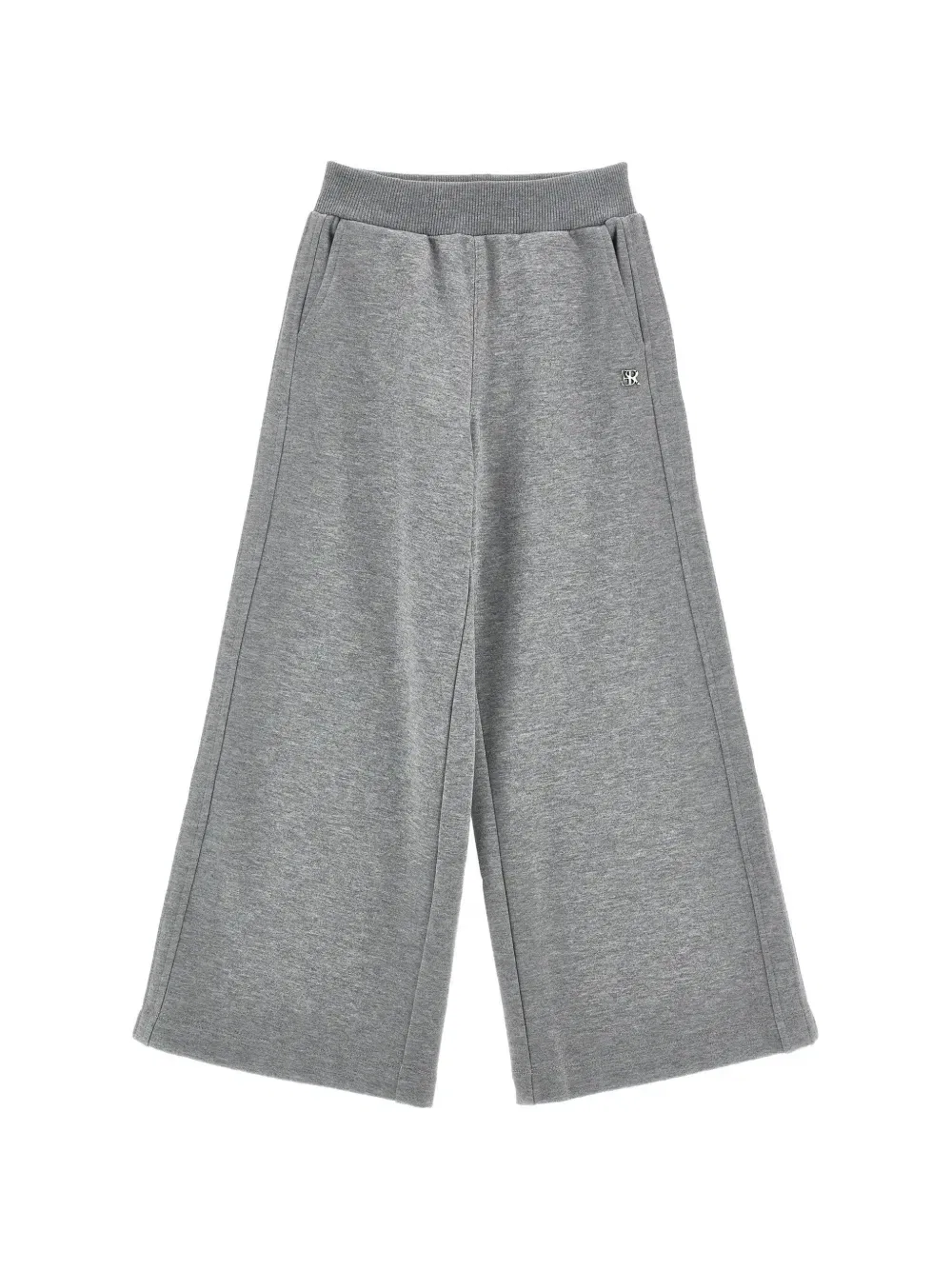 Брюки с широкими штанинами и логотипом Ermanno Scervino Junior, серый