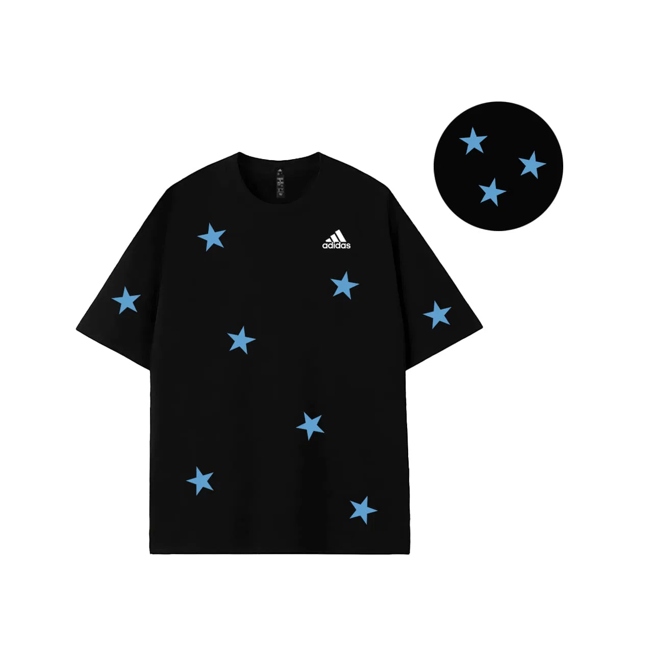 Футболка мужская с длинным рукавом, с принтом, Adidas, Черный — фото 4