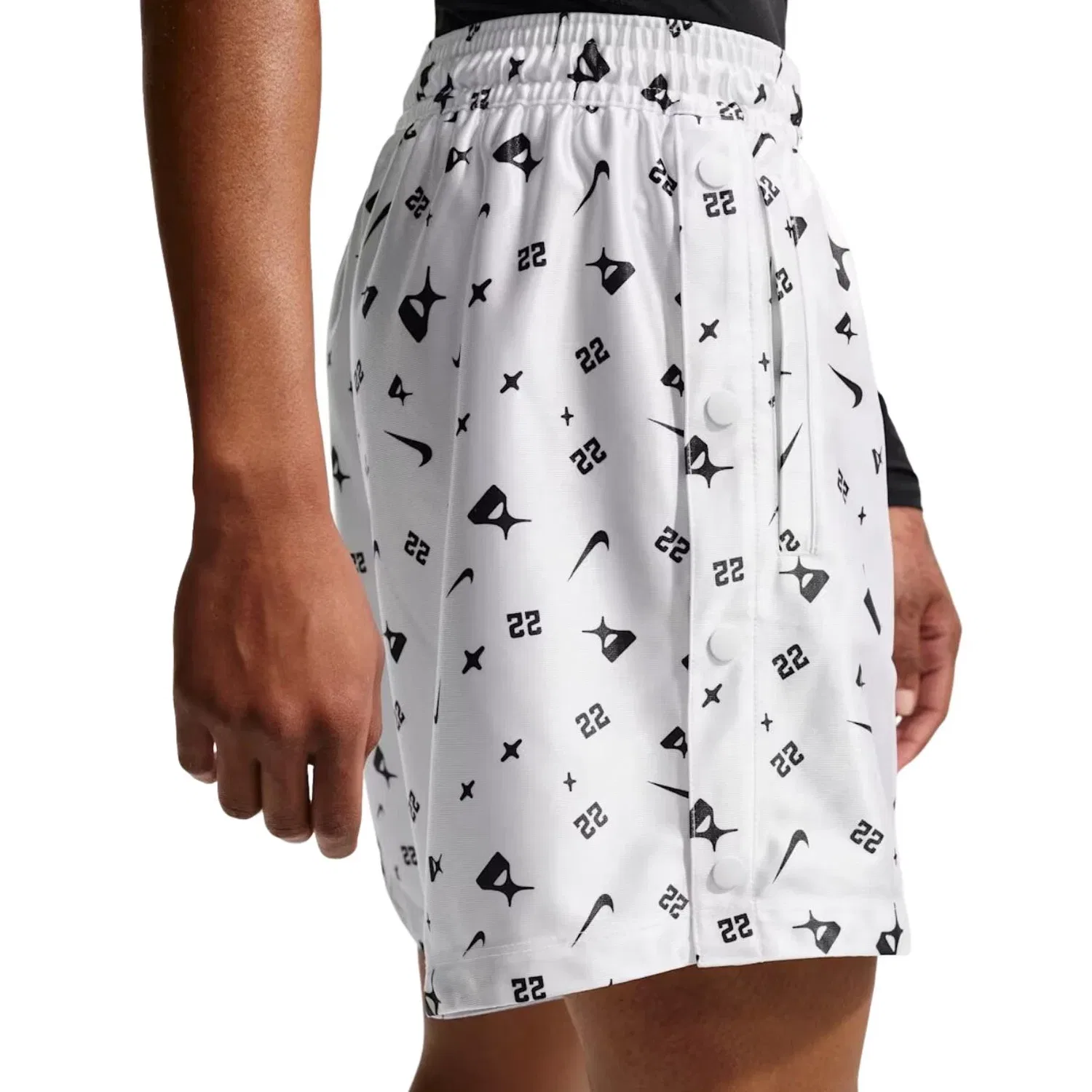 Женские шорты Dri-FIT с моделью A'ja Wilson Nike, белый — фото 2