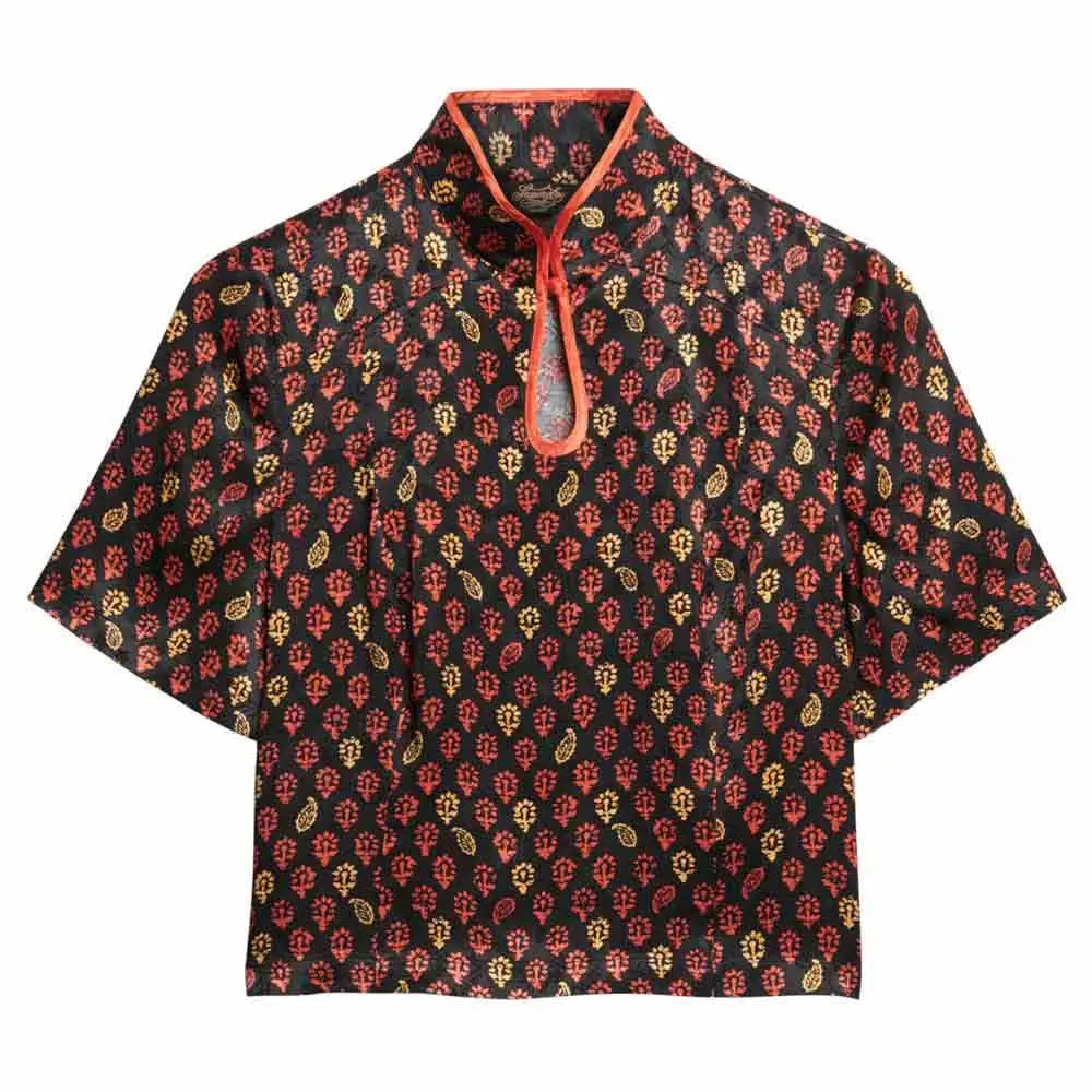 Футболка с коротким рукавом Mandarin Jacquard Superdry, черный — фото 3