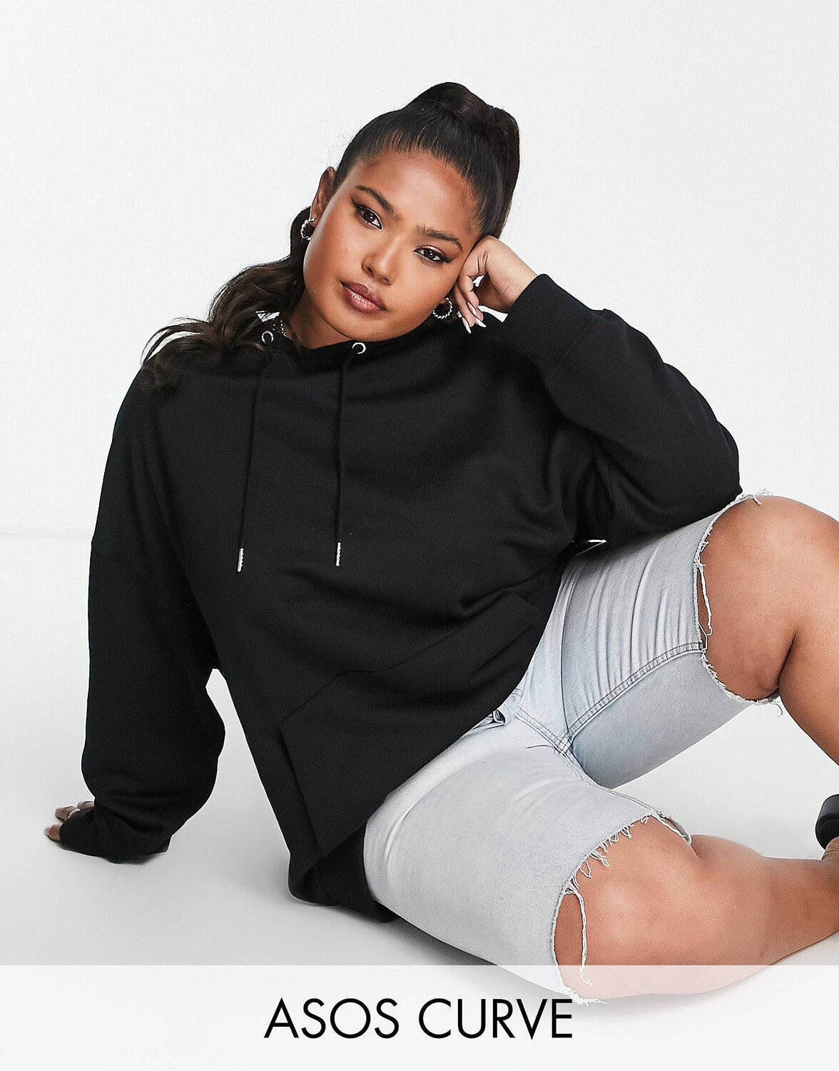 

Черная толстовка оверсайз ASOS DESIGN Curve, Черный, Черная толстовка оверсайз ASOS DESIGN Curve