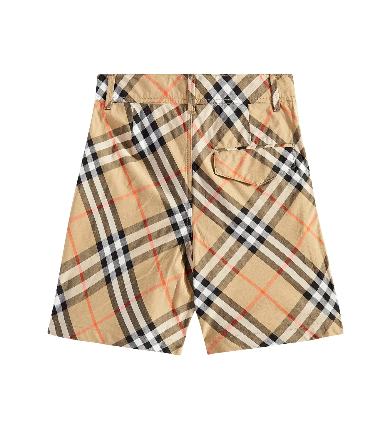 Шорты хлопковые в клетку Burberry Kids, бежевый — фото 4