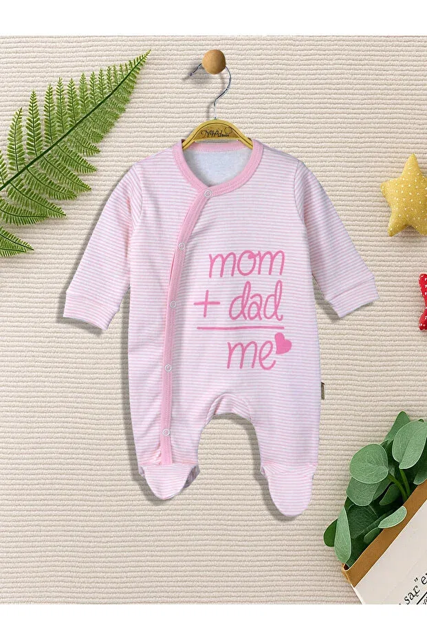 Детский комбинезон хлопковый с принтом Basics Nehad Bebe, Pink — фото 2