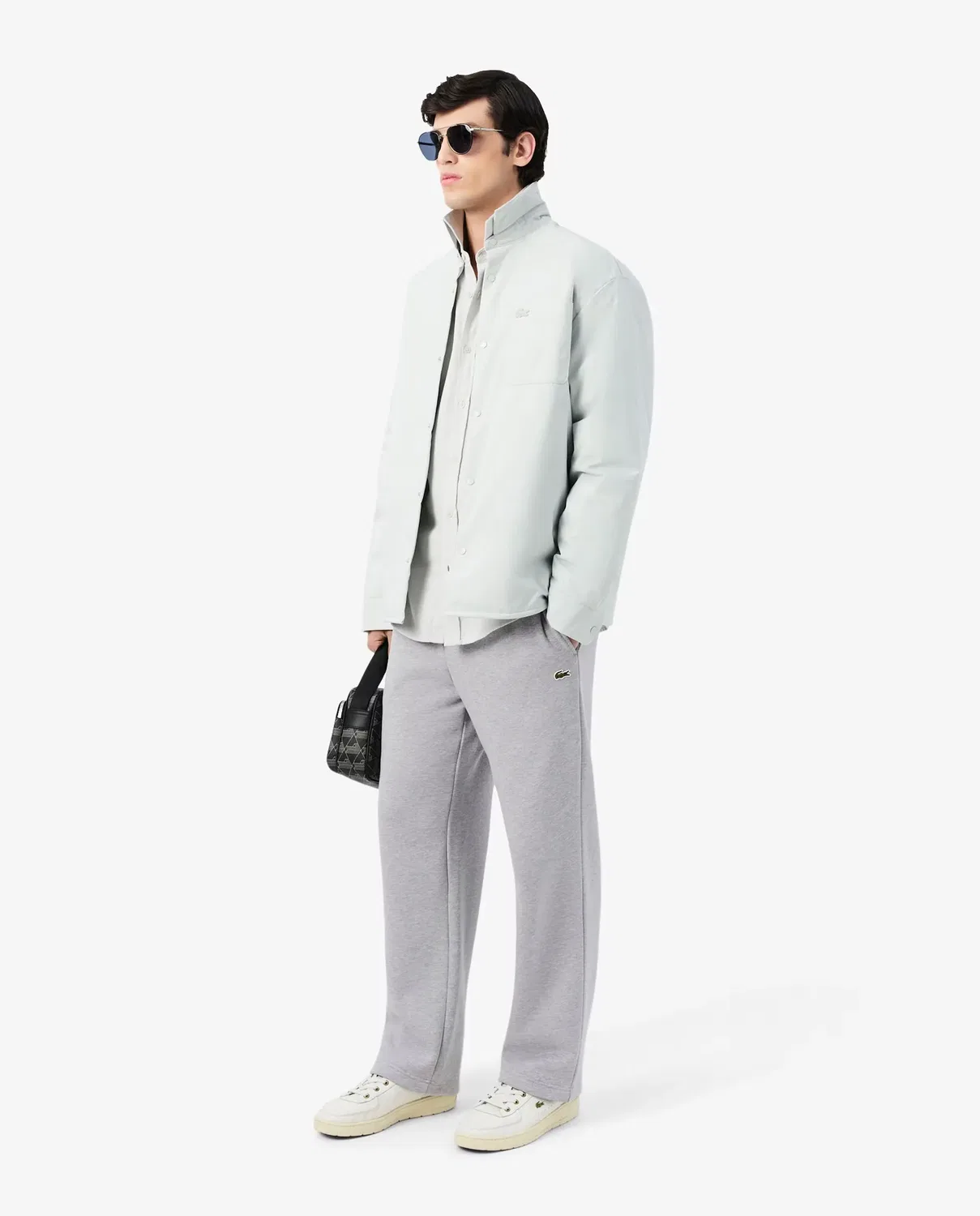 Спортивные штаны Lacoste мужские, свободный крой, Gris Oscuro — фото 4
