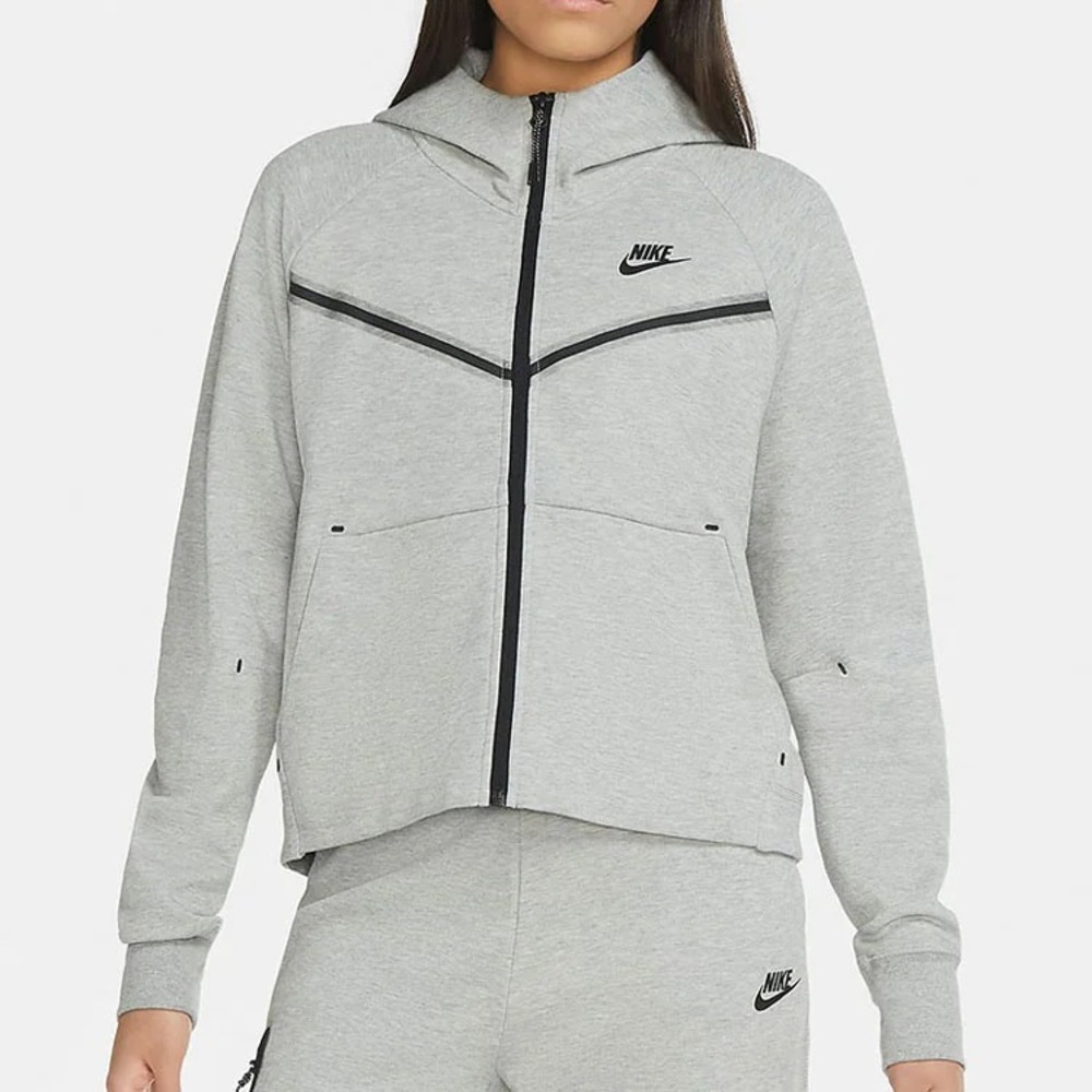 Ветровка Nike Sportswear Tch Flc Wr Hoodie Fz Beyond, серый — фото 3