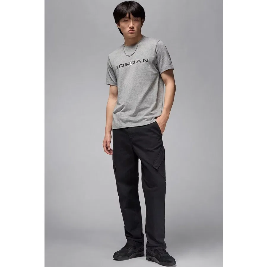 Футболка с коротким рукавом, хлопковая, Jordan Air Tee Ss Crew, Nike, Серый — фото 4