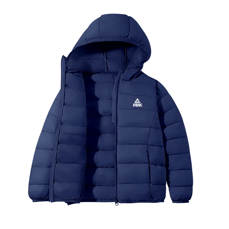 Детская утепленная куртка с капюшоном PEAK Navy Blue/PK Pure White