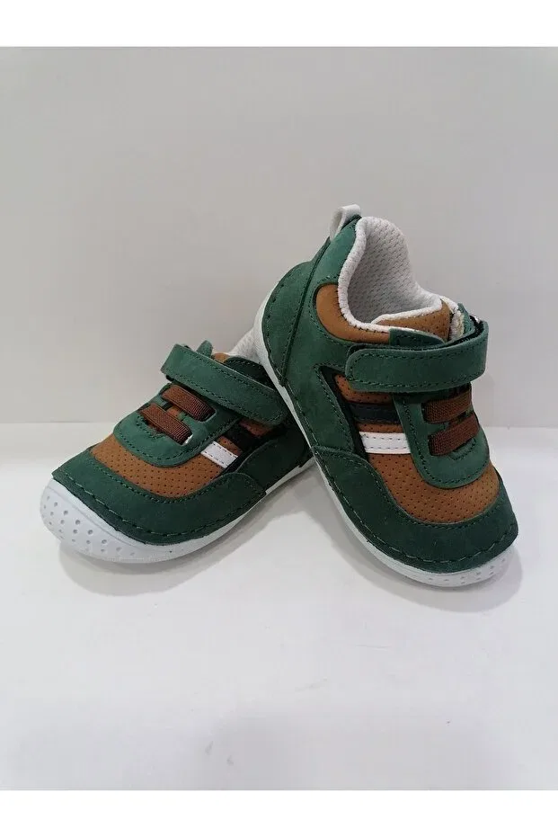 Детские туфли для девочек кожаные Özgür Kids, Green Coffee — фото 3