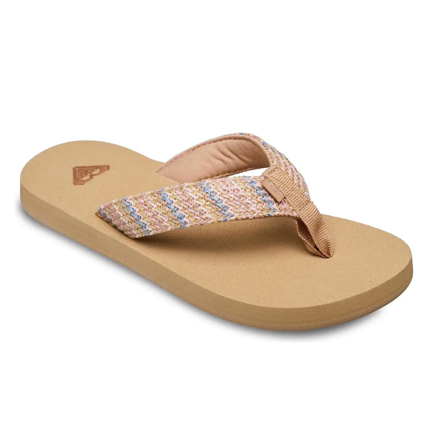 Детские шлепанцы из рафии Roxy, Marrón