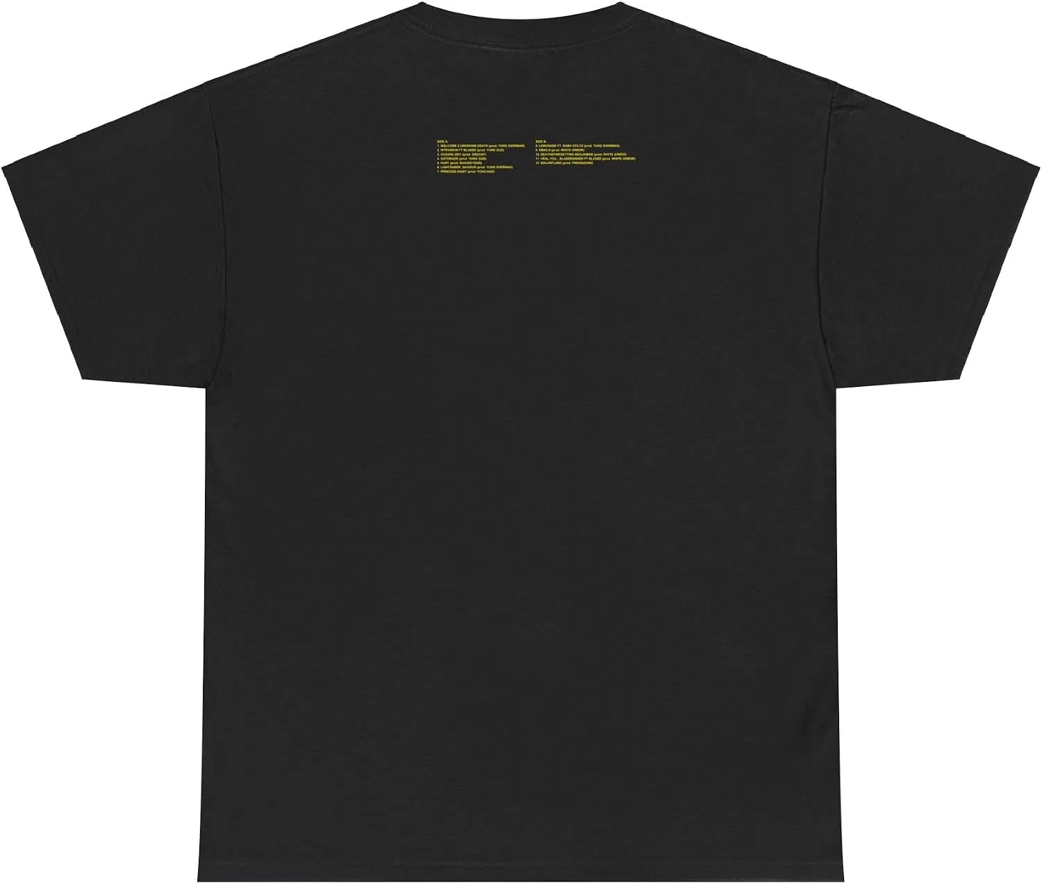 Женская футболка с принтом Yung Drain Gang Unknown 2002 Album Tour Merch Tee, чёрный — фото 2