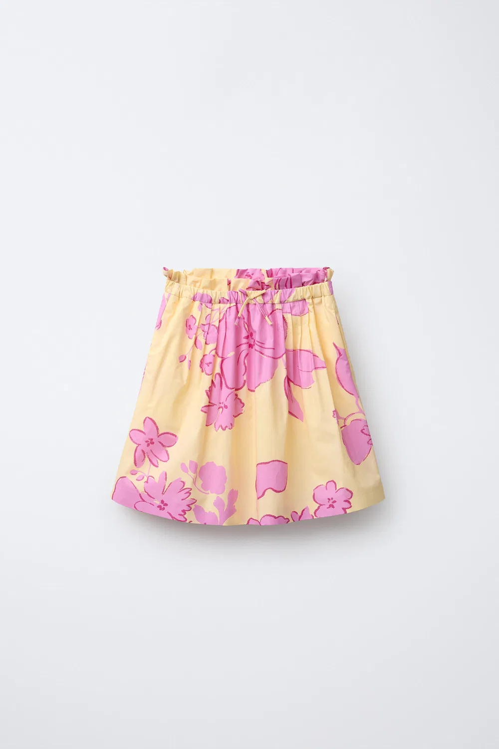 Юбка миди с цветочным узором ZARA, Pastel Yellow