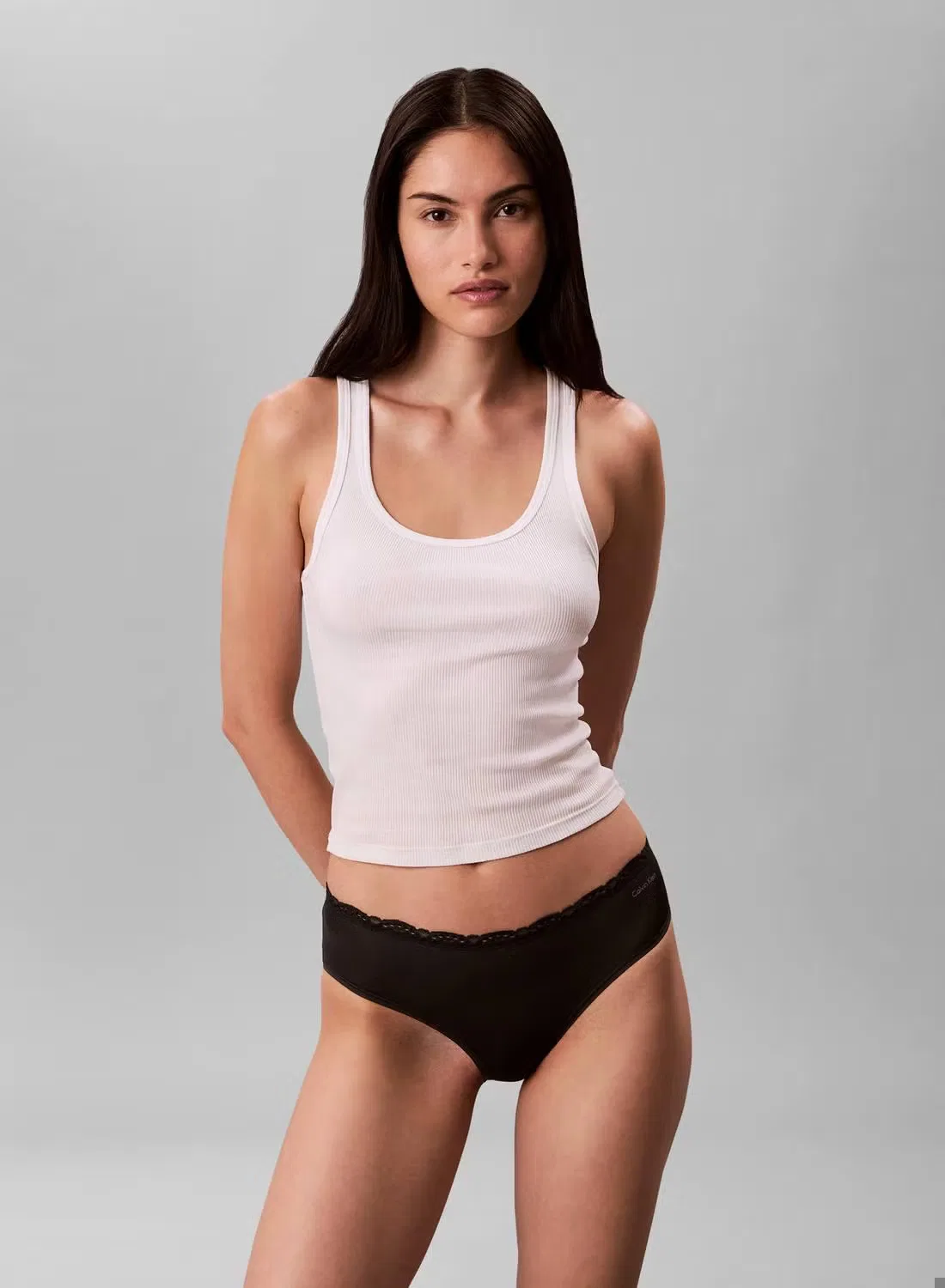 Трусы-хипстеры с кружевом, комплект из 3 штук, Calvin Klein, черный — фото 2