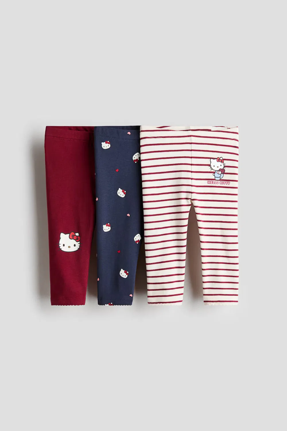 Комплект из 3 леггинсов с принтом H&M, Dunkelrot/Hello Kitty