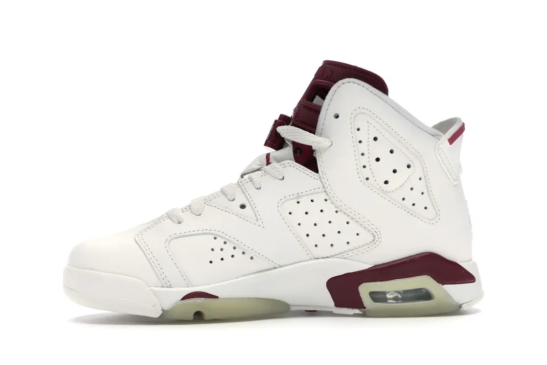 Детские кроссовки Lifestyle с цветовой гаммой Off White/New Maroon Jordan 6 Retro, Off White/New Maroon — фото 3