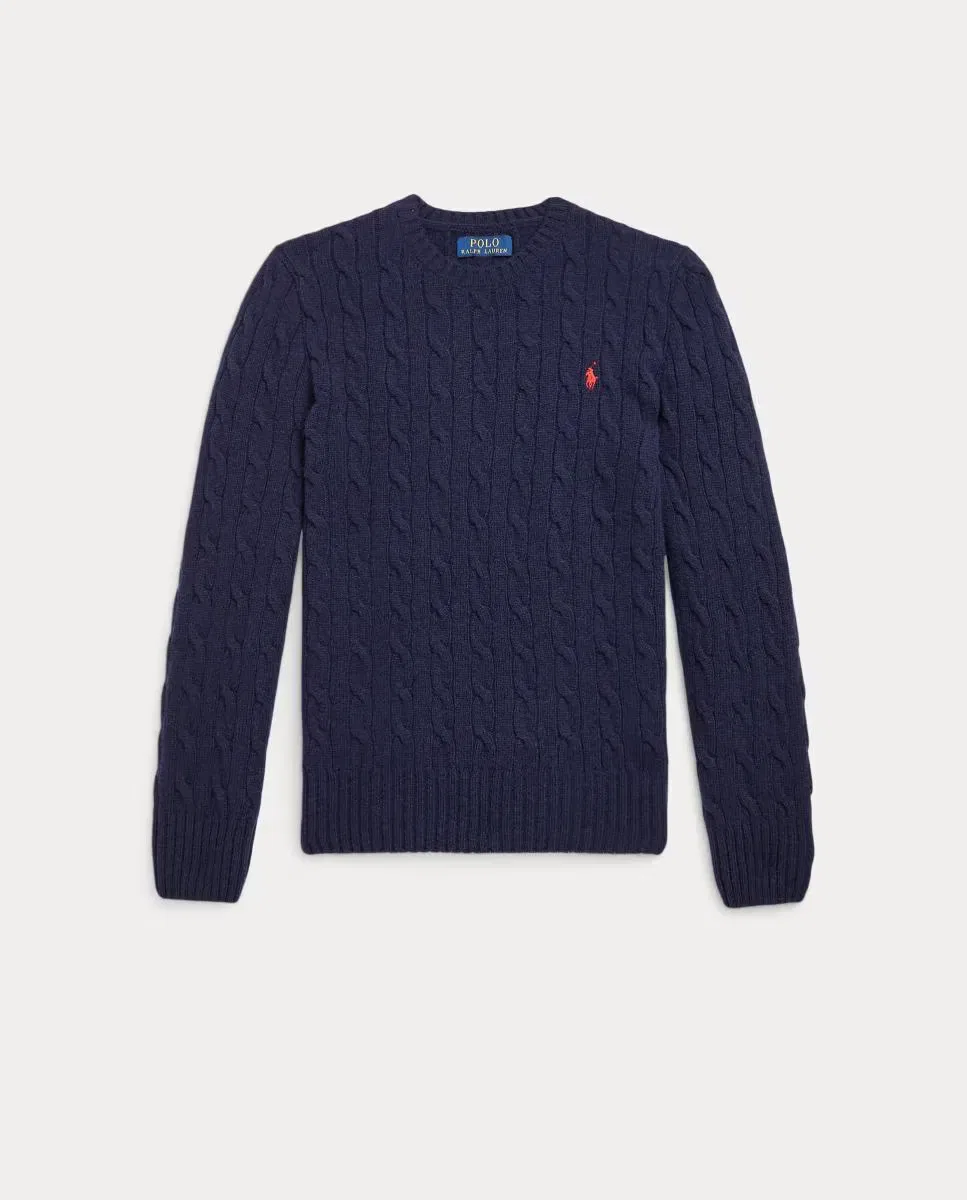 Детский свитер с косами Polo Ralph Lauren, Azul Marino