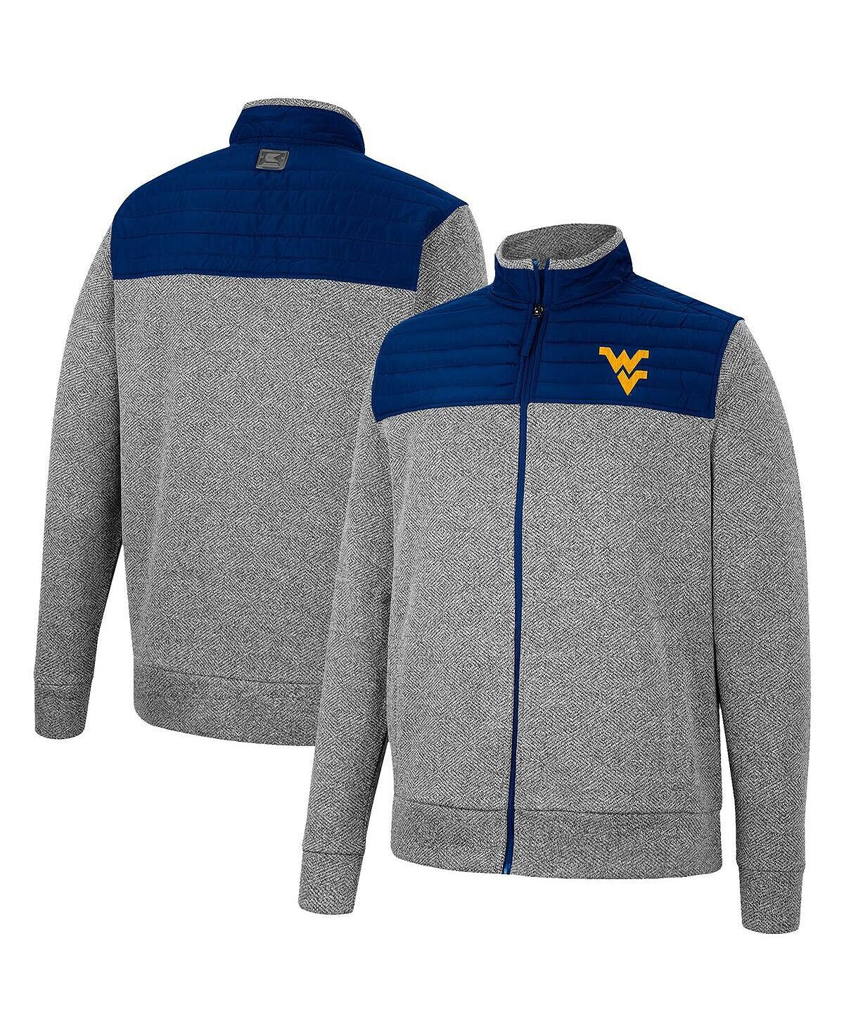 

Мужская угольно-темно-синяя куртка west virginia mountaineers putter herringbone с молнией во всю длину Colosseum, мульти