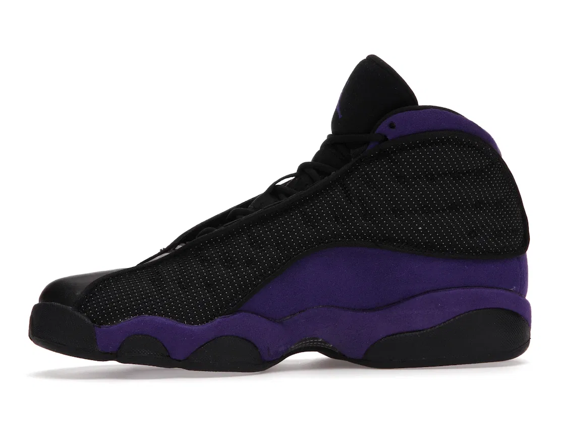 Детские кроссовки с верхом из замши и кожи Jordan 13 Retro, Black/Court Purple-White — фото 3