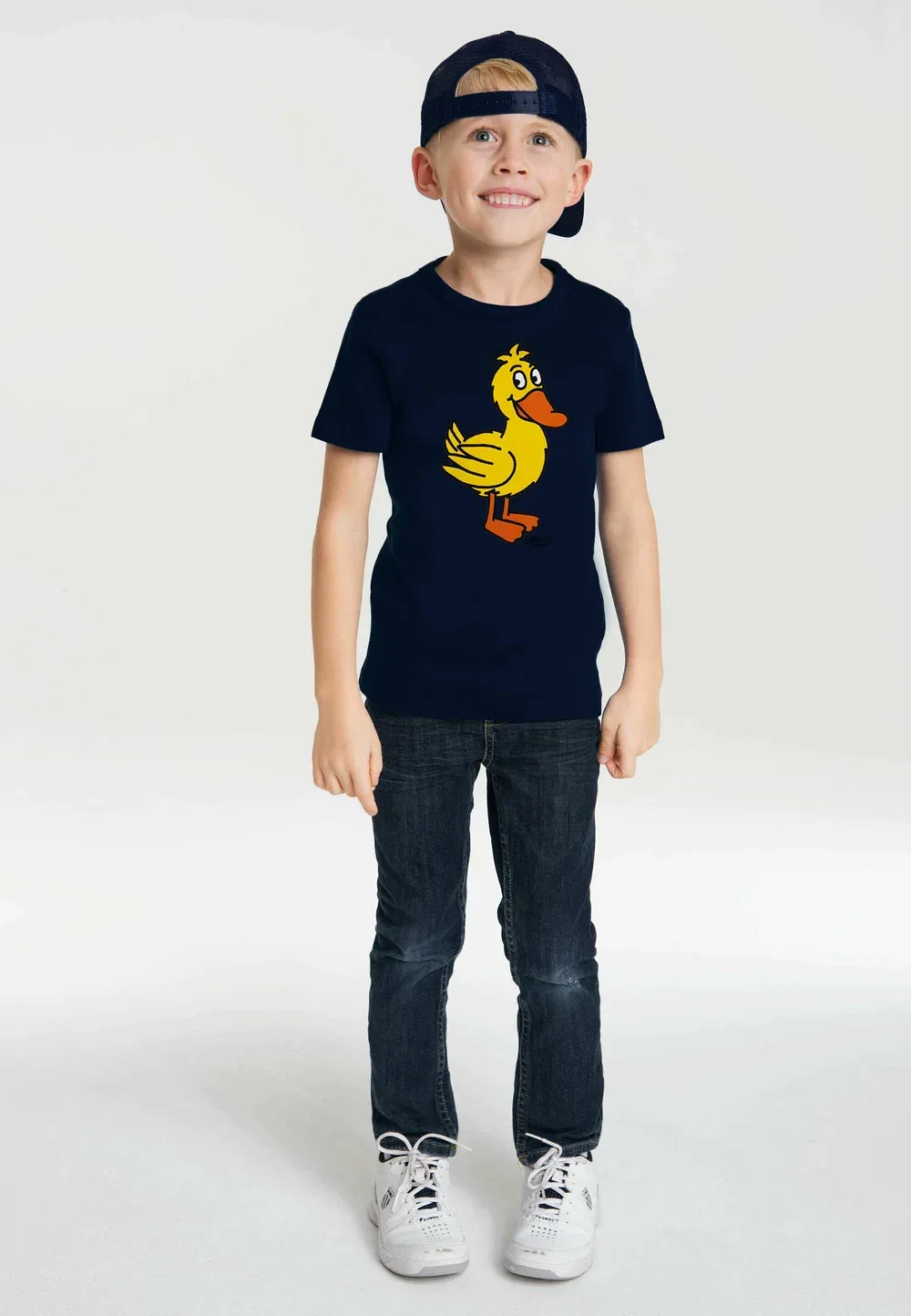 Футболка с принтом Die sendung mit der maus - ente Logoshirt, Dunkelblau