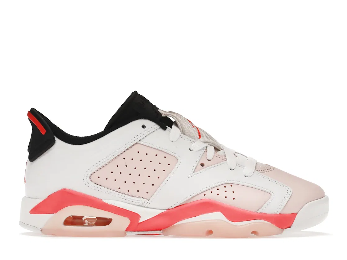 Детские кроссовки Lifestyle с принтом Jordan 6 Retro Low Jordan, White/Atmosphere-Infrared 23-Black