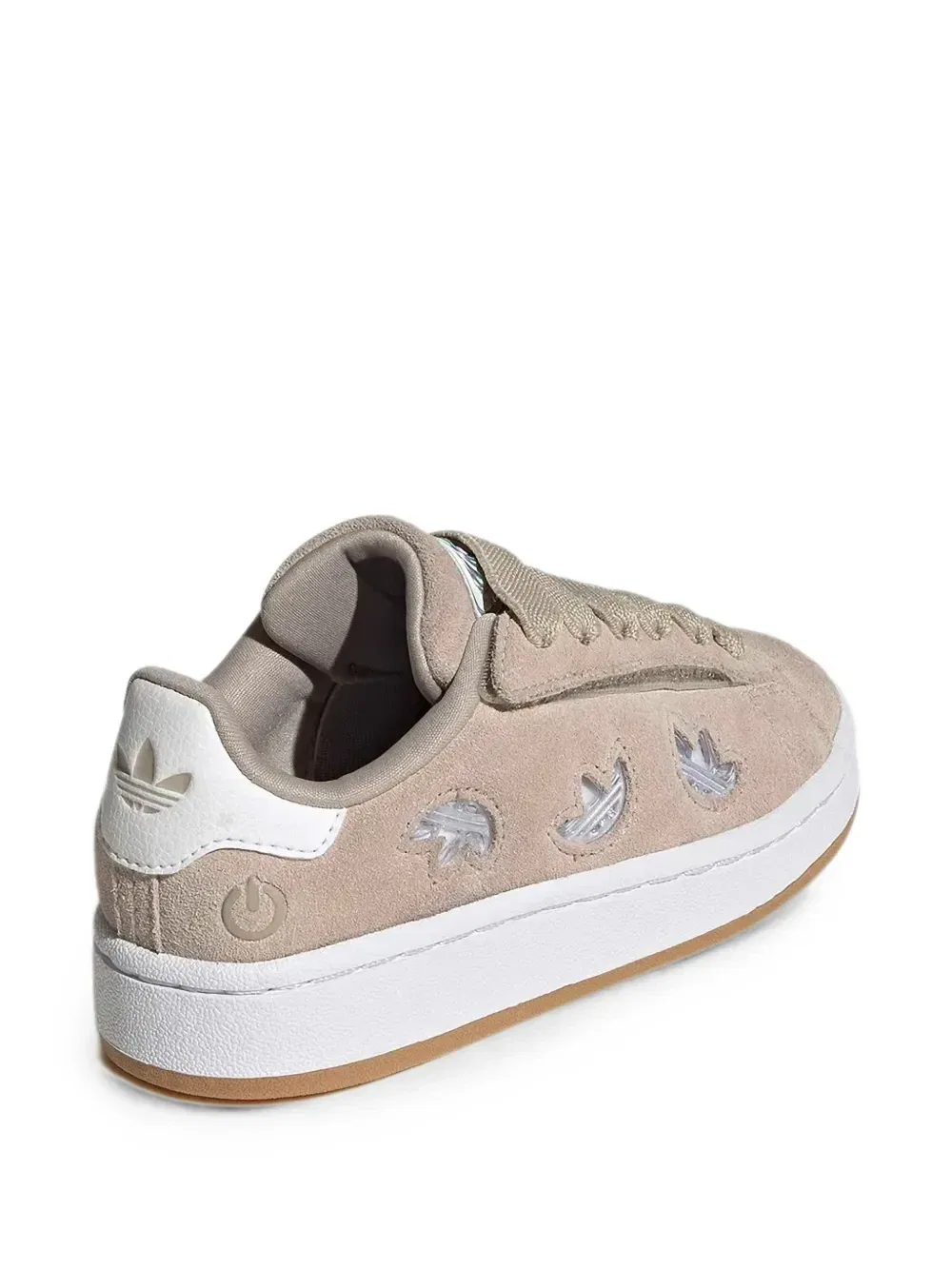 Кроссовки на липучках с трехлистником Adidas Kids, бежевый — фото 2