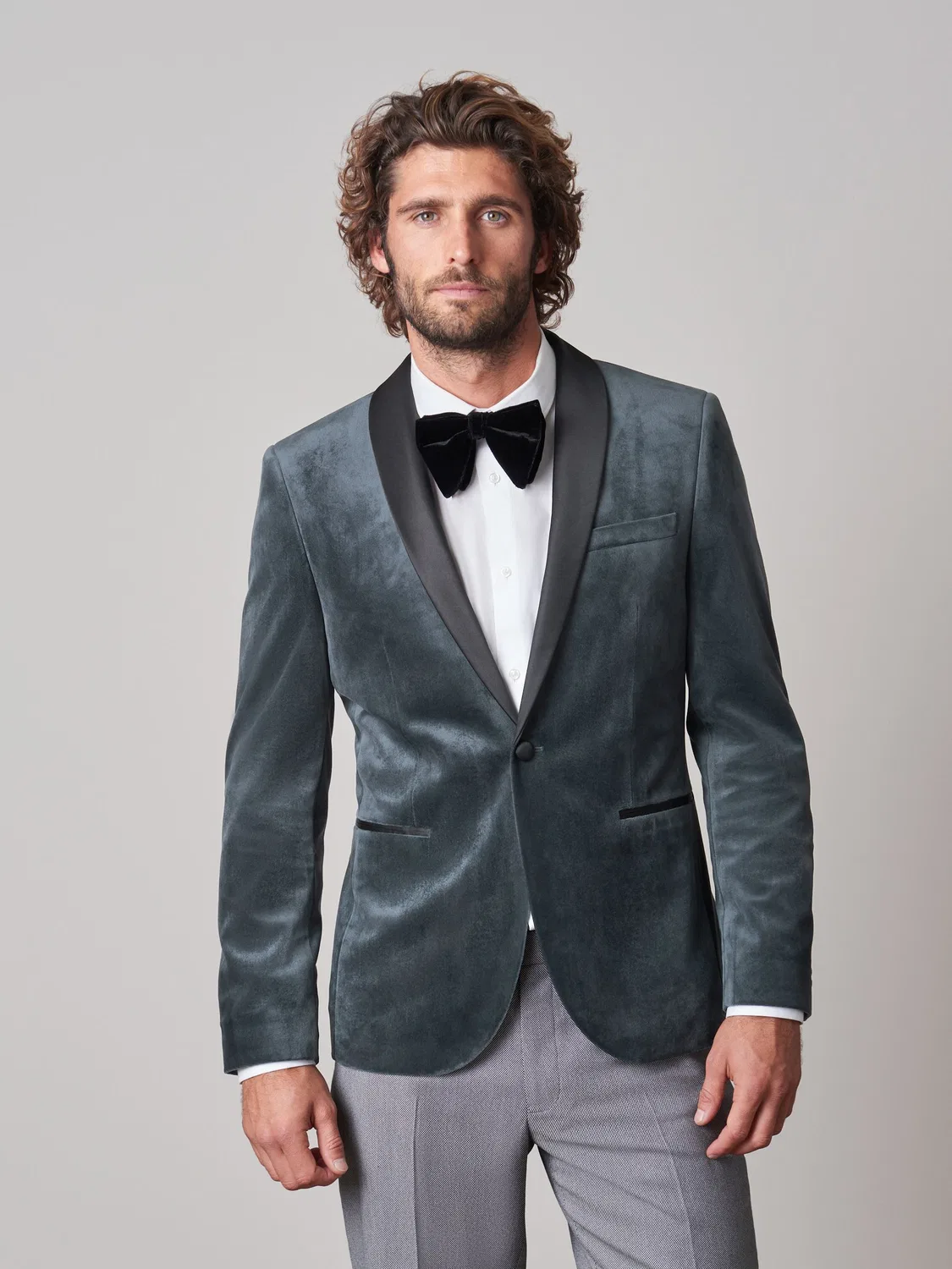 Пиджак из вельвета, серый, Slim Fit Next — фото 3