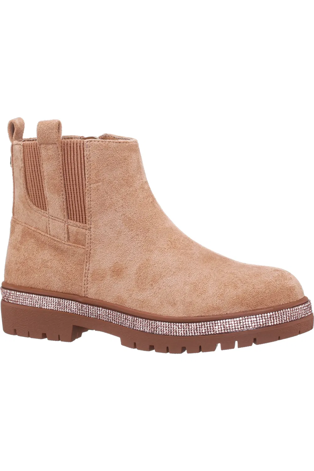 Детские ботинки на платформе с кристаллами Evan Nina, Tan Microsuede