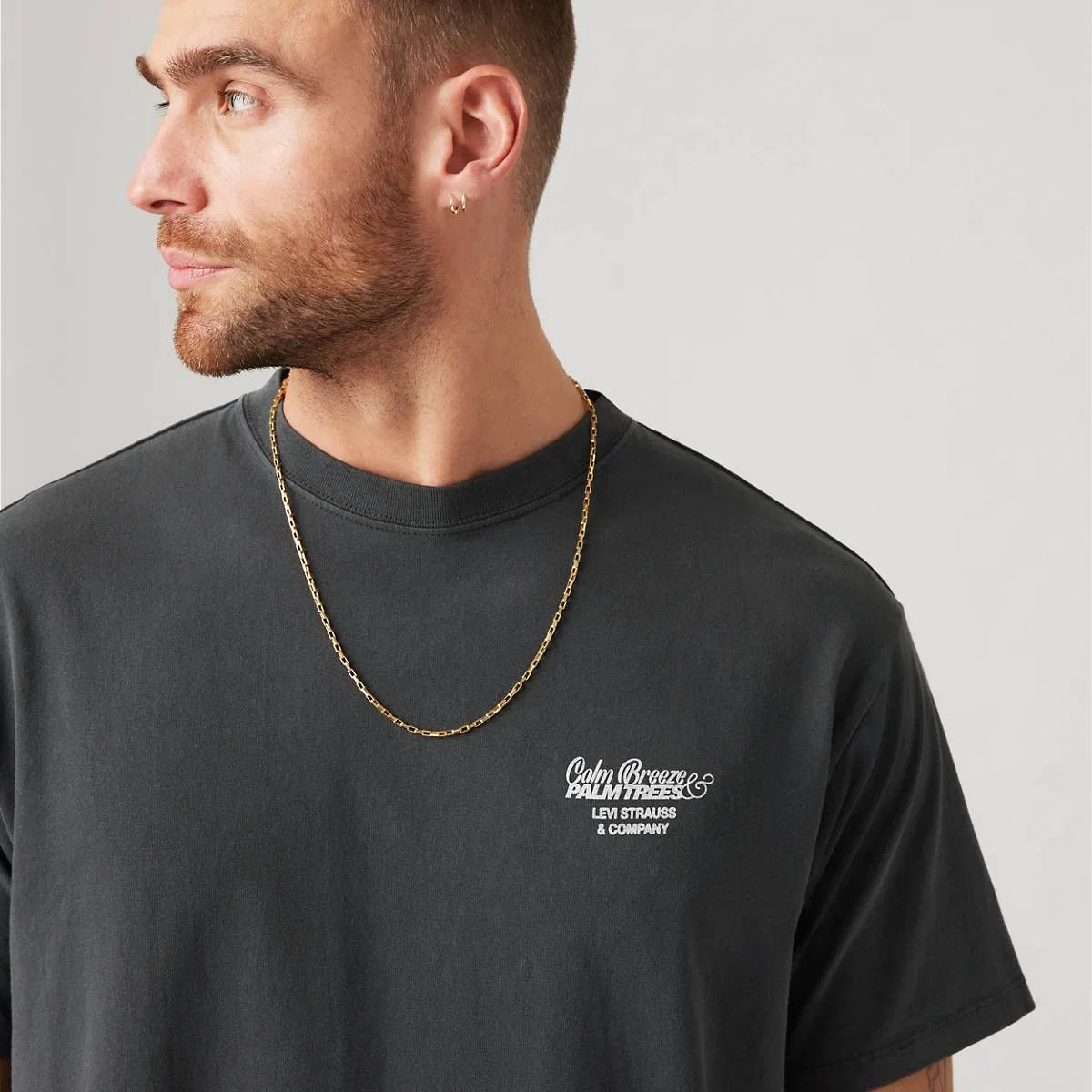Винтажная футболка с графическим принтом Levi's, Calm Breeze Palm Phantom - Black — фото 2