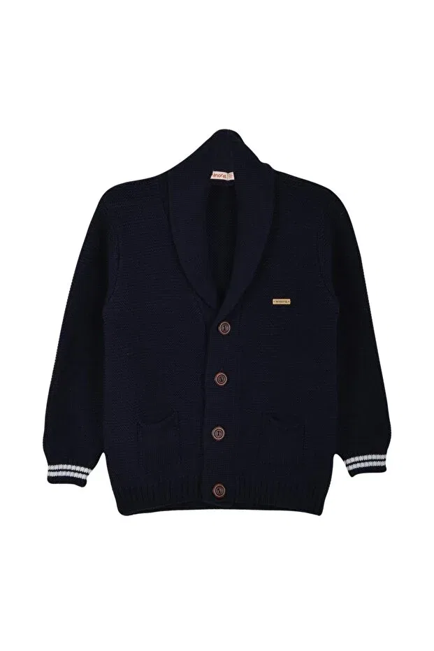 Детский кардиган с v-образным вырезом Minora, Navy Blue — фото 4