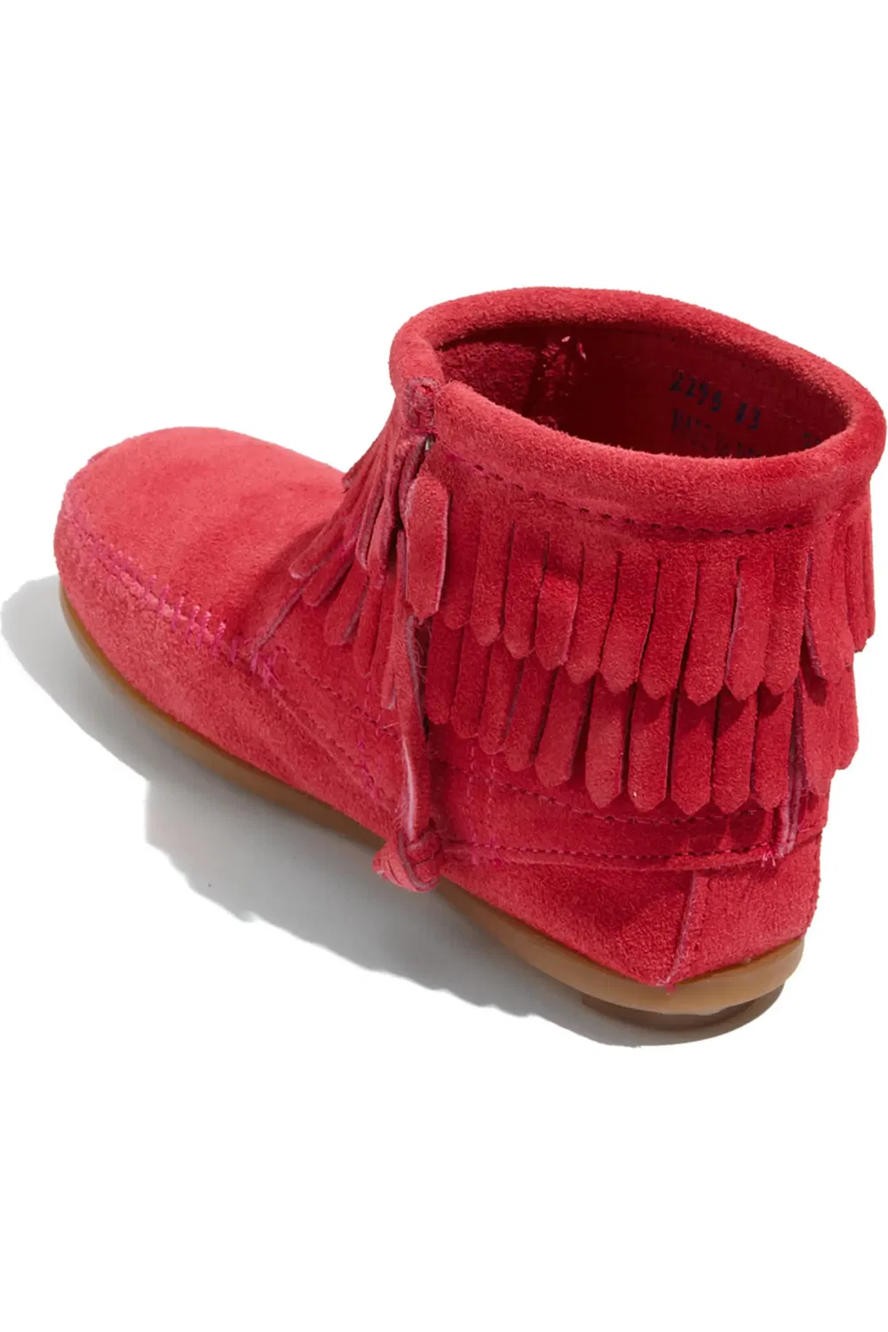 Детские ботинки с бахромой Double Fringe Minnetonka, ярко-розовый — фото 3
