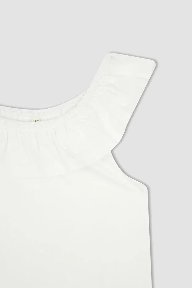 Детская майка для девочек хлопковая Defacto, White Wt34 — фото 3