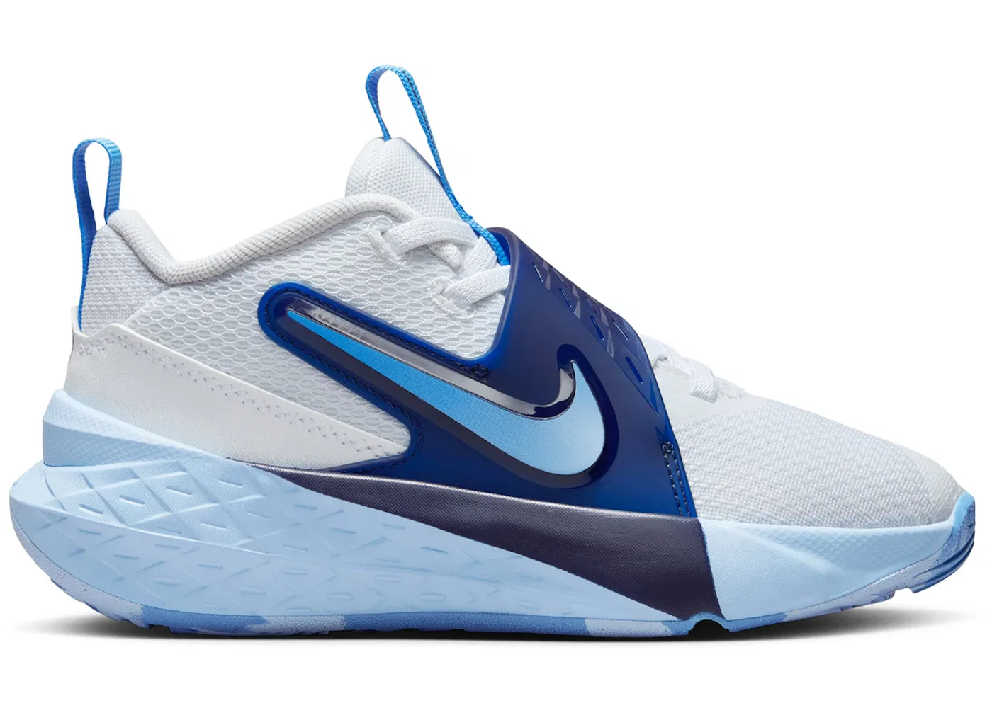 Детские кроссовки для мальчиков с длинным шнурком Nike Team Hustle D 12 Nike, White/Psychic Blue/Midnight Navy/University Blue
