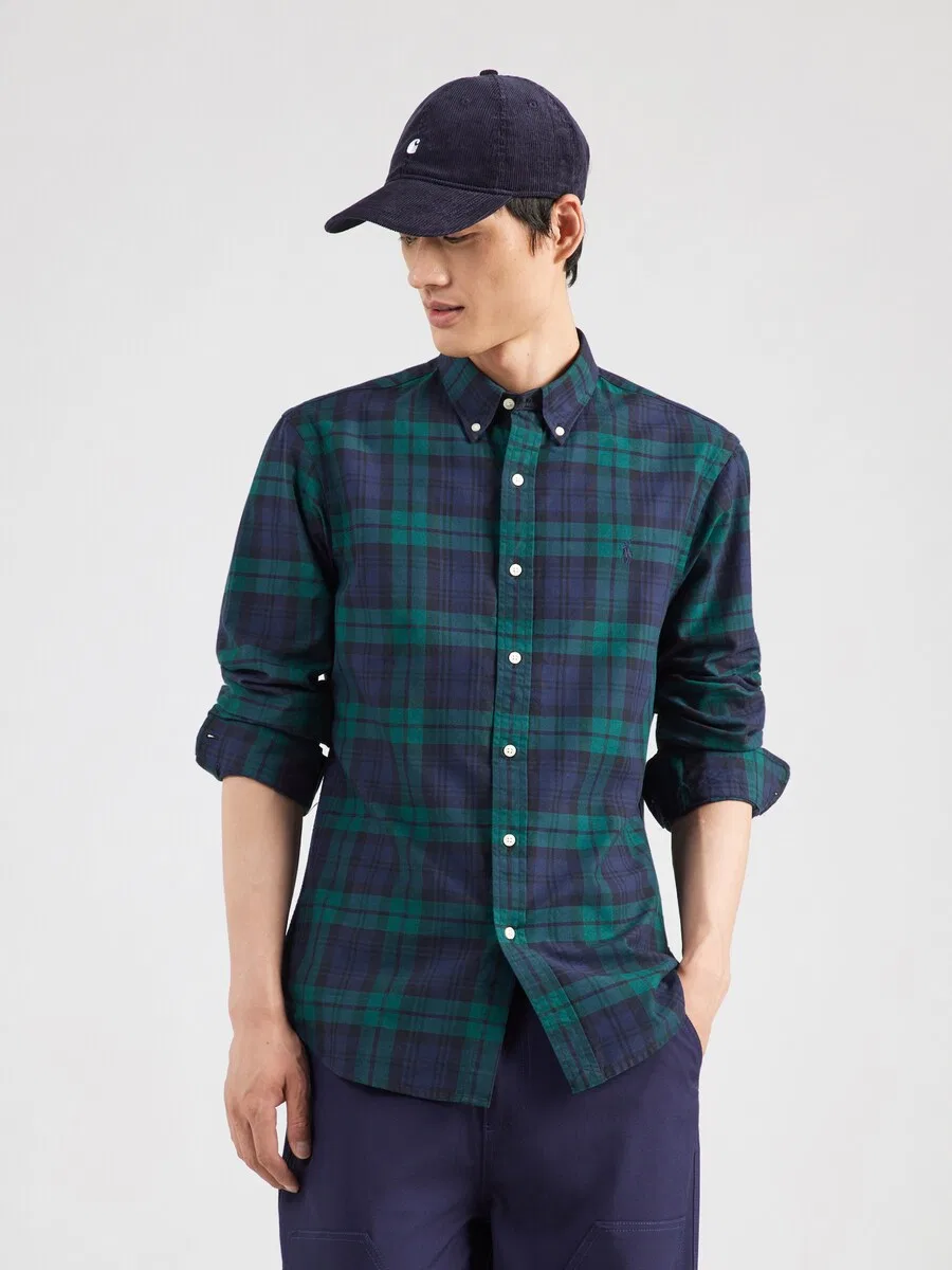 Рубашка Polo Ralph Lauren Regular fit Button Up Shirt 'CLASSIC' темно-синего цвета — фото 2