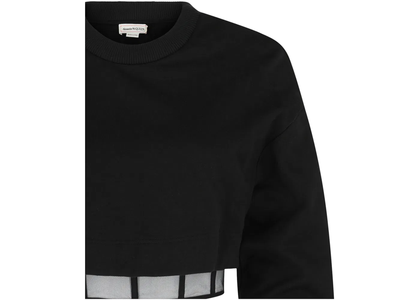 Женский свитшот укороченный многослойный Alexander McQueen, Black — фото 3