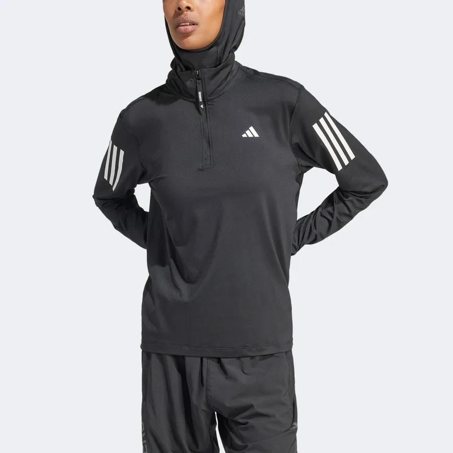 Куртка спортивная с полузастежкой Own the Run adidas, Черный — фото 3