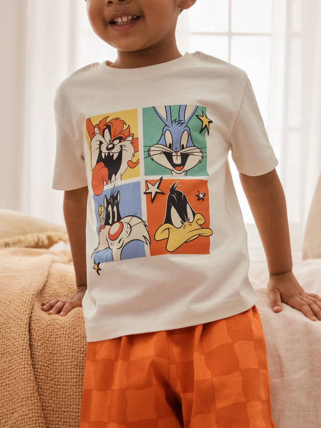 Пижама короткая Looney Tunes, 2 шт Next, оранжевый/белый/серый — фото 4