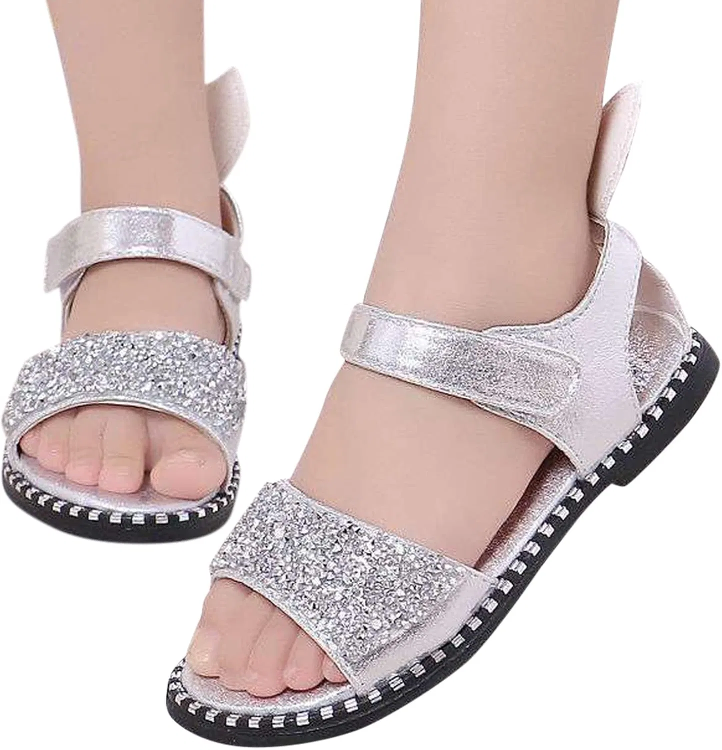 Детские балетки для девочек без застежки Scuff Slippers, Silver — фото 3
