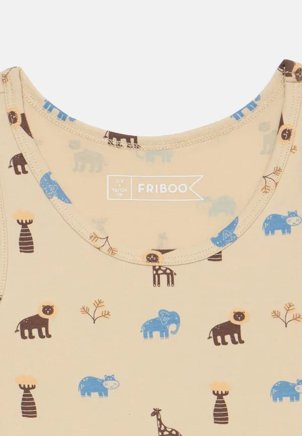 Комплект из 5 маек хлопок Friboo, синий/светло-зеленый/бежевый — фото 4