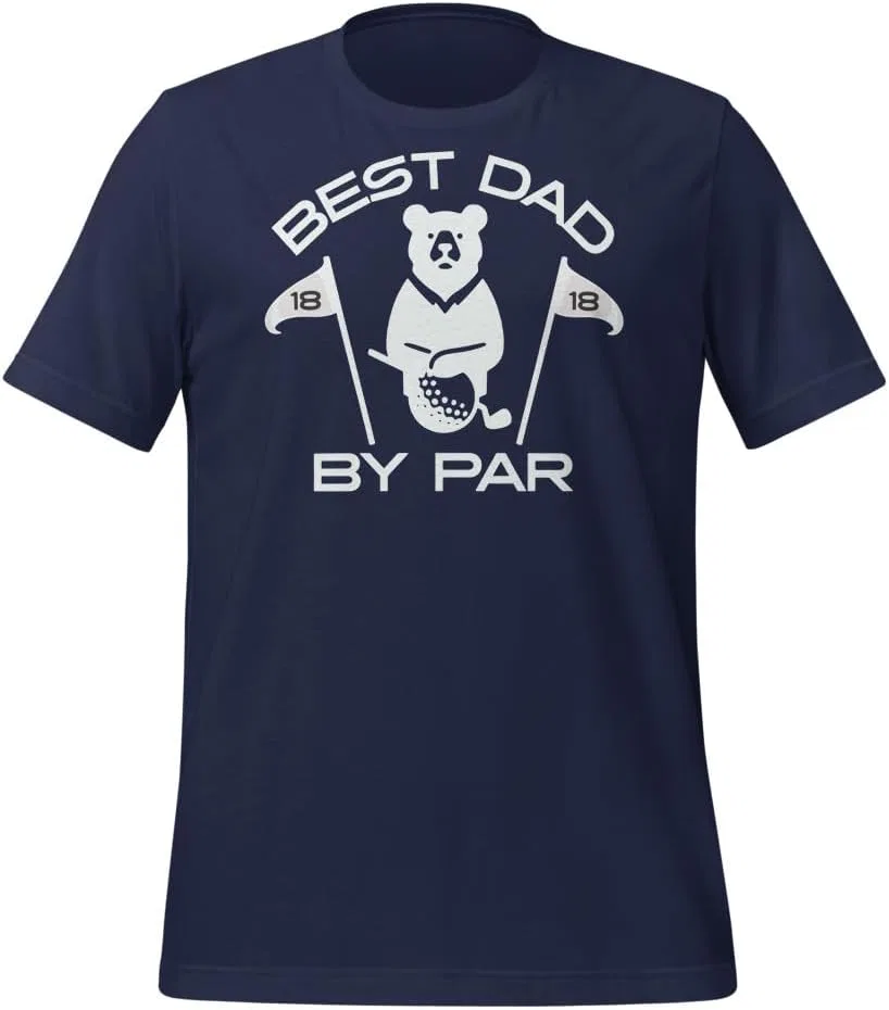 Мужская футболка с принтом Best Dad by Par 3001, Navy