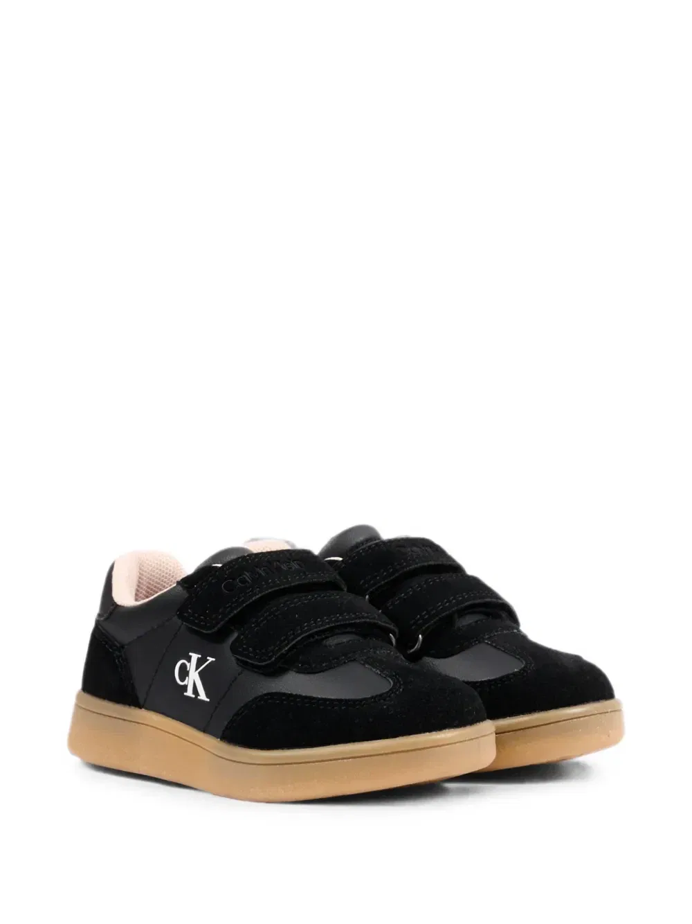 Кроссовки на липучках из кожи Calvin Klein Kids, черный