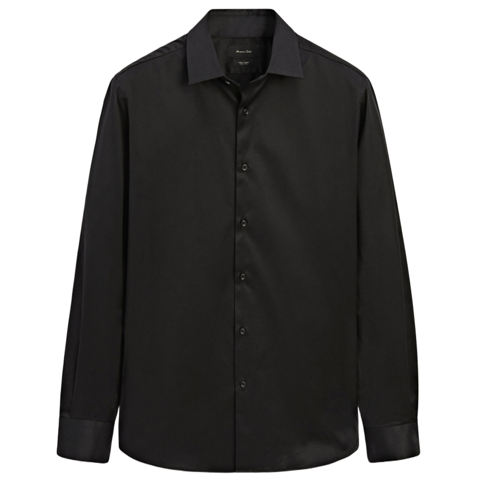 

Рубашка Massimo Dutti Stretch slim-fit cotton twill, черный