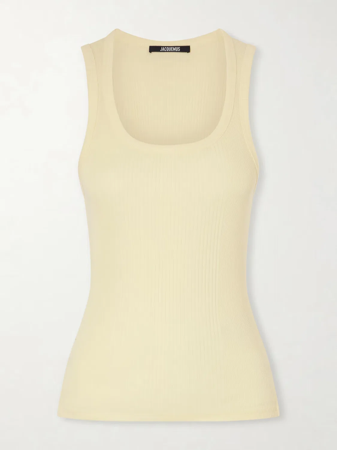 Топ из ребристого хлопкового трикотажа Jacquemus, желтый