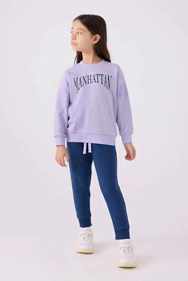 Детский спортивный костюм для девочек с принтом rp3482-g Rolypoly, Lilac — фото 3