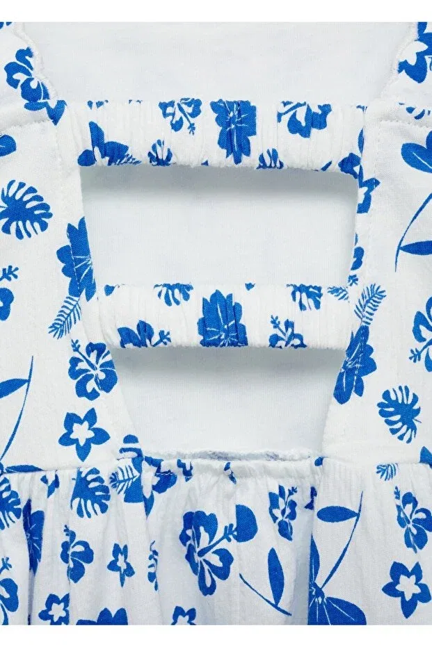Детское платье для девочек с цветочным принтом Mango Kids, Off White — фото 4