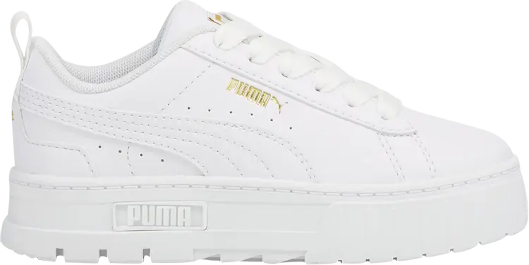 

Кроссовки Puma Mayze Leather Little Kid White Team Gold, белый