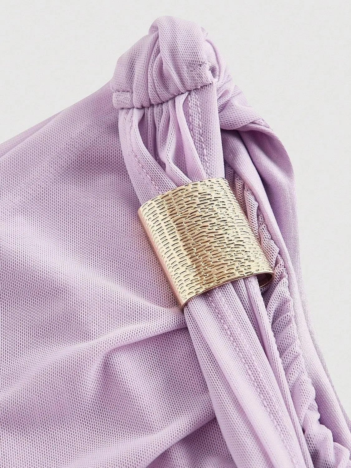 Женское облегающее миди-платье с асимметричным вырезом Lilac Purple — фото 2