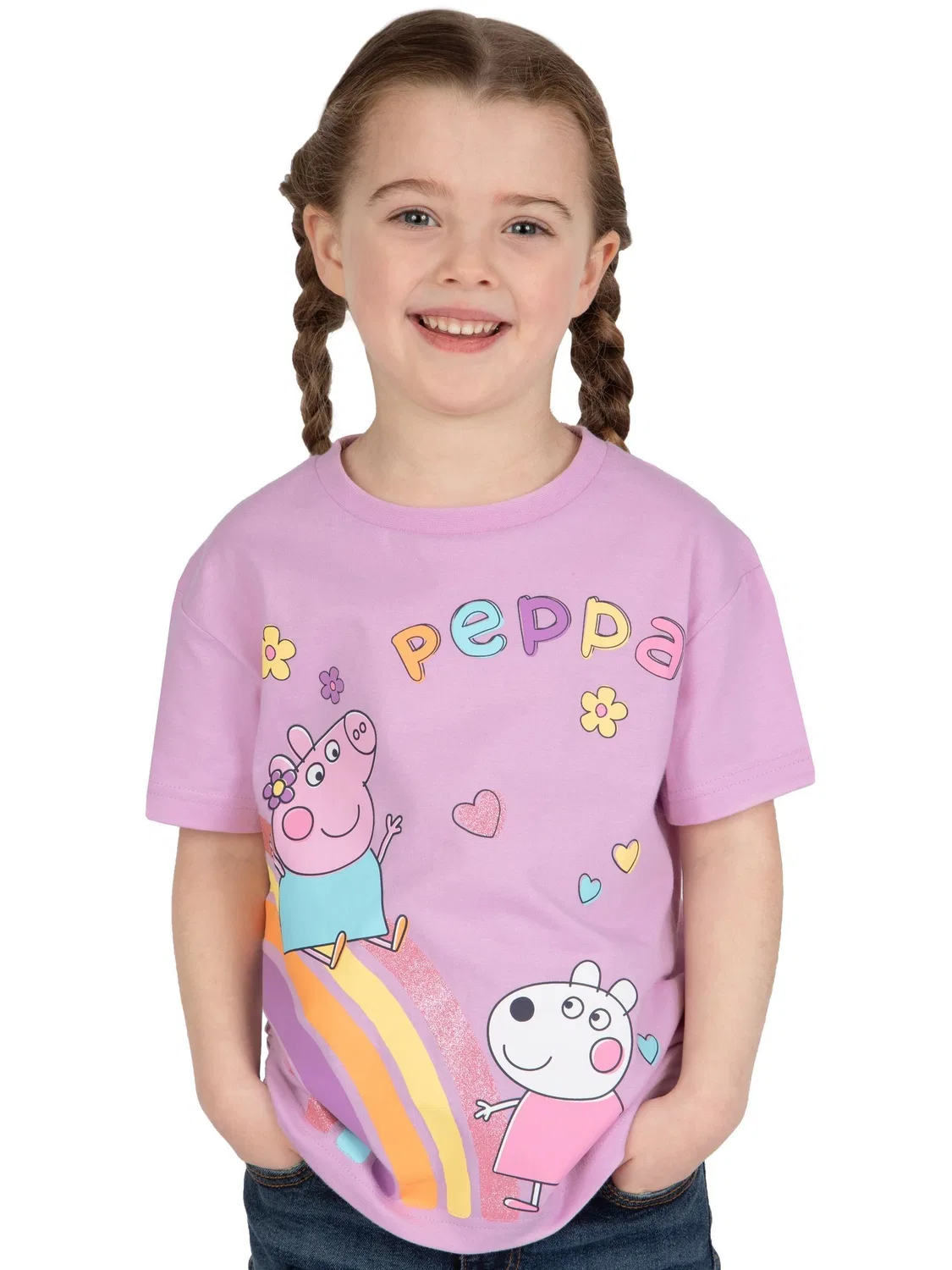 Футболка с персонажем Peppa Pig, хлопок Character, фиолетовый