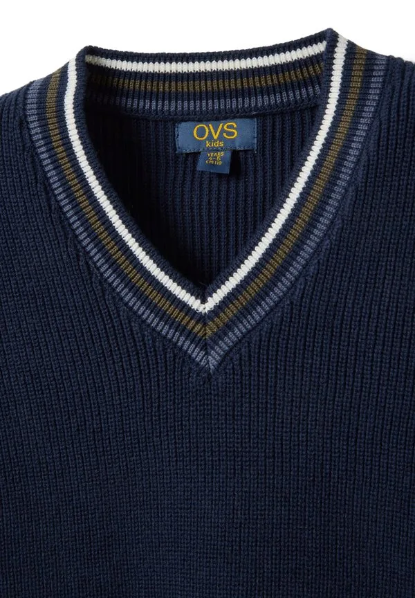 Джемпер с v-образным вырезом стандартного кроя Ovs, Dark Blue — фото 3